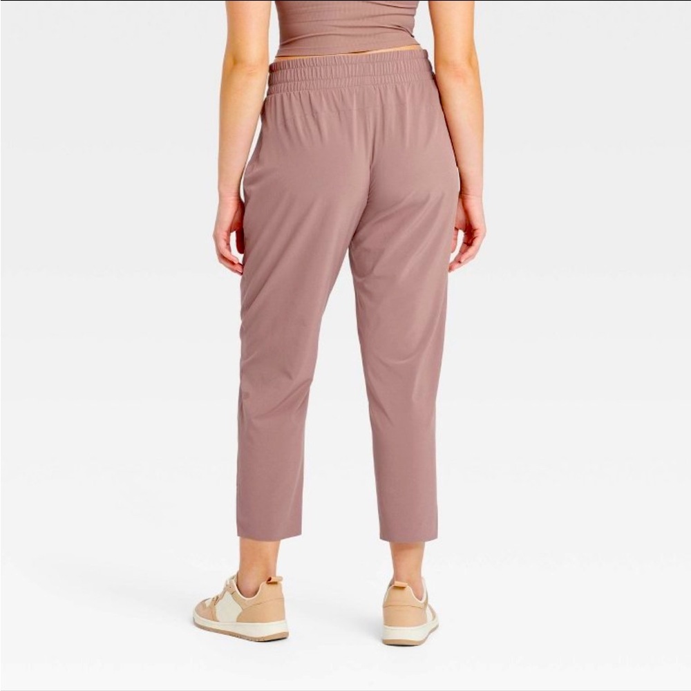 Plum Cropped Ankle Pants with Relaxed Fit - Picture 2 of 9